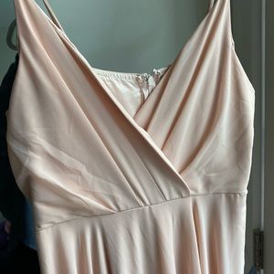Lulus blush pink maxi bridesmaid dress L